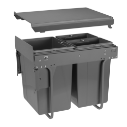 Segregator za smeće s prednjom montažom, vodilica H45 20l+2x10l, za ormarić 400mm, antracit