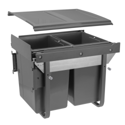 Segregator za smeće s prednjom montažom, vodilica H45 2X20l, za ormarić 450 mm, antracit