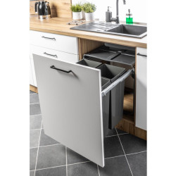 Segregator za smeće s prednjom montažom, vodilica H45 34l+2x17l, za ormarić 600 mm, antracit