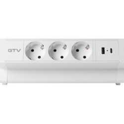 Basco utičnica za namještaj, 3 x Schuko utičnica, USB A+C, kabel od 1,5 m, bijela s montažom