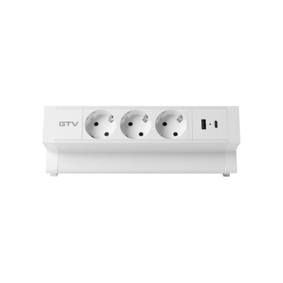 Basco utičnica za namještaj, 3 x Schuko utičnica, USB A+C, kabel od 1,5 m, bijela s montažom