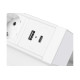 Basco utičnica za namještaj, 3 x Schuko utičnica, USB A+C, kabel od 1,5 m, bijela s montažom