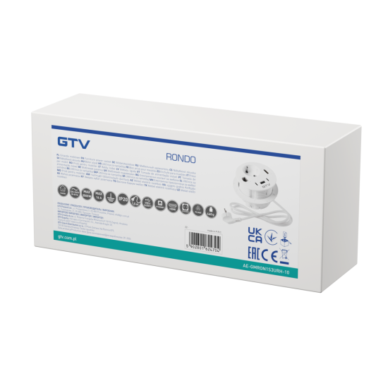 Rondo utičnica za namještaj,1xSchuko utičnica,1xUSB A+2xUSB C,RJ45,1xHDMI,kabel 1,5m,bijela