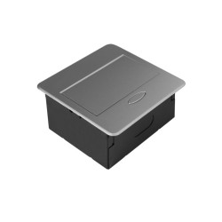 AVARO udubljena utičnica za namještaj, 1x Schuko utičnica, USB A+C, 1,5m kabel, srebro