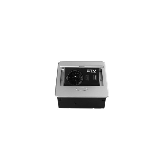 VGRADNA VTIČNICA  AVARO, 1xSHUKO, USB A+C, KABEL 1.5 m, ALUMINIJ