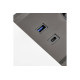 PRESTINO uvučeni stolni produžni kabel, 2x francuska utičnica, USB A+C, RJ45, HDMI, kabel 1,5m, srebro