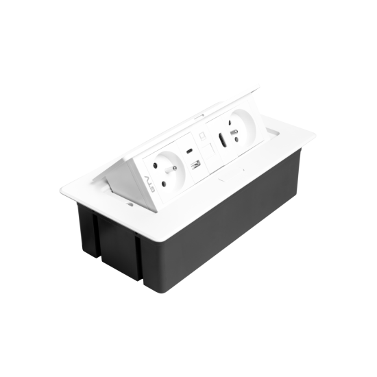 MULTISOFT  VGRADNA VTIČNICA  2x VTIČNICA Z OZEMLJITVIJO , USB A+C, RJ45, HDMI, NAPAJALNI  KABEL Z VTIKAČEM,, BELA