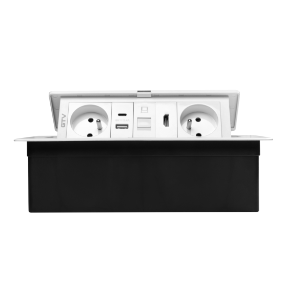 MULTISOFT  VGRADNA VTIČNICA  2x VTIČNICA Z OZEMLJITVIJO , USB A+C, RJ45, HDMI, NAPAJALNI  KABEL Z VTIKAČEM,, BELA