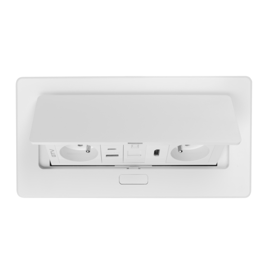 MULTISOFT  VGRADNA VTIČNICA  2x VTIČNICA Z OZEMLJITVIJO , USB A+C, RJ45, HDMI, NAPAJALNI  KABEL Z VTIKAČEM,, BELA