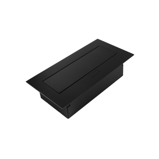 Utičnica za namještaj 2x schuko utičnica, USB A+C, bez kabela, crna