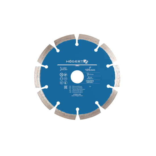 Dijamantni disk 125 mm, laserski zavarena