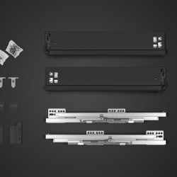 AXIS PRO GTV ladica, H = 168 mm, L = 300 mm, meko zatvaranje, puni produžetak, crno (C)
