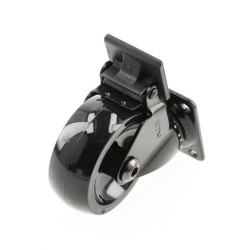 Valjak za namještaj GTV CALIBRO, H = 64 mm, dia50 mm, kočen, plastika + čelik, crni