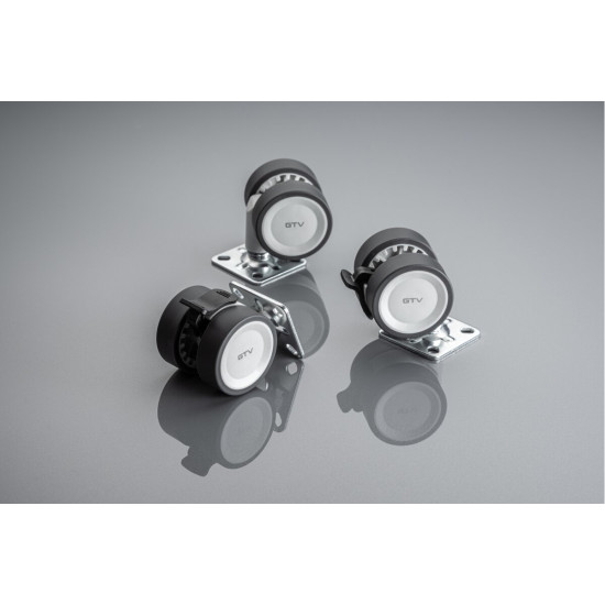 Valjak za namještaj GTV CIRCO, H = 61,5 mm, fi50 mm, bez kočnice, plastika + čelik, siva + svijetlosiva