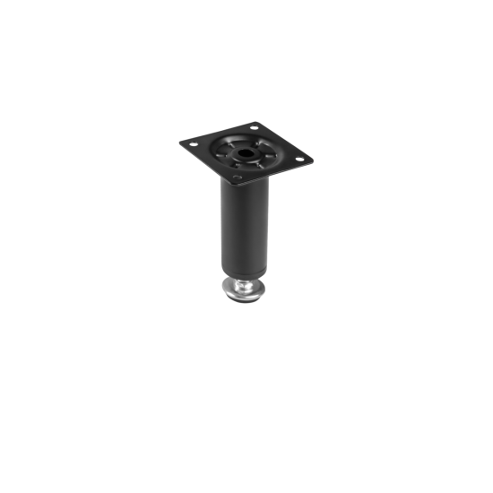 GTV BD-100 noga za namještaj, cilindrična, H=100 mm, fi30 mm, čelik, crna