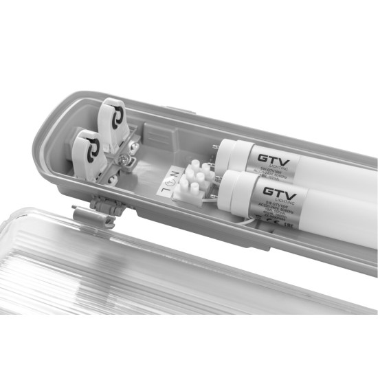G-TECH HERMETIČNA SVETILKA 258, 2x150 T8 LED (ENOSTRANSKA VEZAVA), G13, IP65, ABS/PS, SIVO