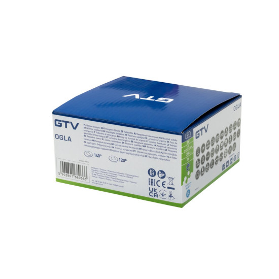 OGLA, LED, 3W, 200lm, 6400K, AC220-240V, IP20, 3h, ENOSMERNA, TEST, ČRNO