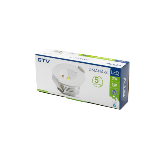 ZASILNA  LED SVETILKA OMAHA, 3W, 300 lm, 6400K, AC220-240V, IP20, 3 h, ENOSMERNA, TEST GUMB
