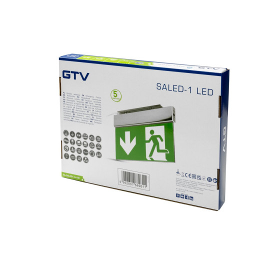 ZASILNA  SVETILKA SALED-1, LED, 3W, 250lm, 6400K, AC220-240V, 1h, DVOSTRANSKA