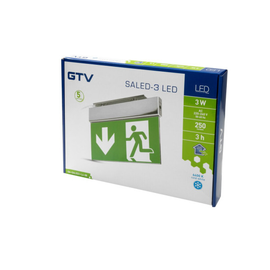 ZASILNA  SVETILKA SALED-3, LED, 3W, 250lm, 6400K, AC220-240V, 3h, DVOSTRANSKA,