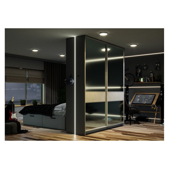 LED aluminijski profil s GLAX srebrnom prirubnicom 2 m (mortise)