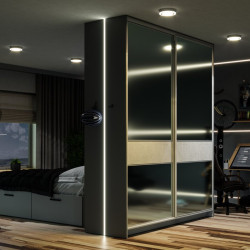 LED aluminijski profil s GLAX srebrnom prirubnicom 3m (mortise)