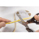 COB LED traka 24V skupljanje, 480LEDs/m,8mm, 10W/m, vodootporan, hladno bijela, 2x1m mini amp kabel
