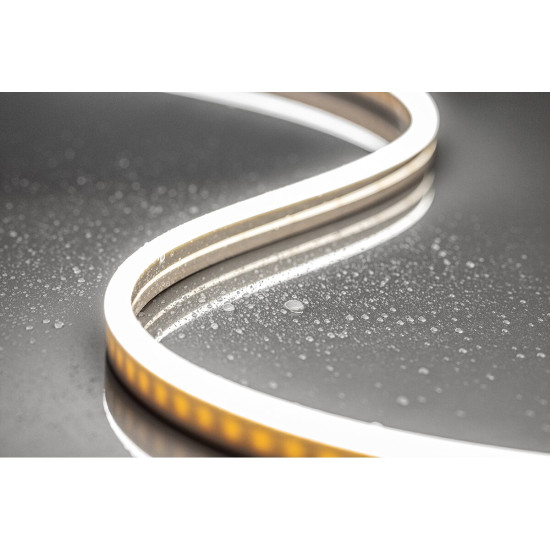 LED NEON fleks 12V, 2835, toplo bijela, vodootporna, 6mm, 5m, završne kape, kopče