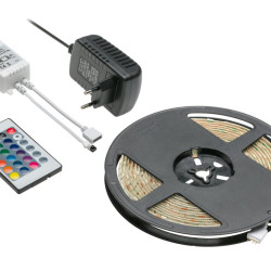 RGB LED komplet 5m 150LED 25W, IR kontroler 24 ključa, Napajanje 12V25W, IP20