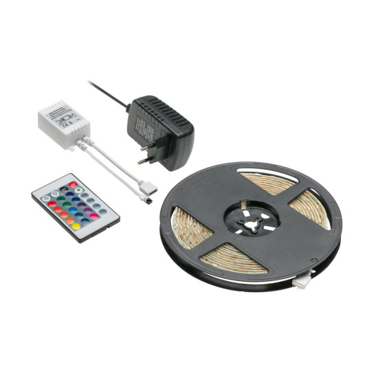 RGB LED komplet 5m 150LED 25W, IR kontroler 24 ključa, Napajanje 12V25W, IP20