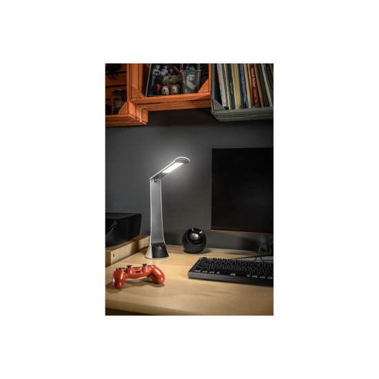 Stolna lampa  FLOWER,4W, 240lm.DC 5V,1A,4000K,bateria 1800MAh, Ra>80, czarno/bijela