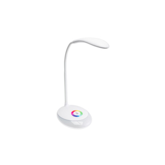 Stolna lampa GALACTIC LED, 3W, 120lm, 5V DC, 4000K, postolje RGB, punjenje preko  USB, bijela