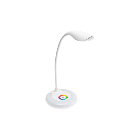 Stolna lampa  GALACTIC LED, 5W, 240lm,5V DC, 4000K, podnožje RGB, punjenje preko  USB, bijel