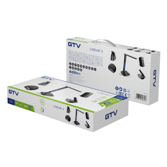 LINEAR II stolno svjetlo, LED, 7W, 420lm, 3-CCT, AC220-240V, IP20, 5 stupnjeva prigušenja, crna