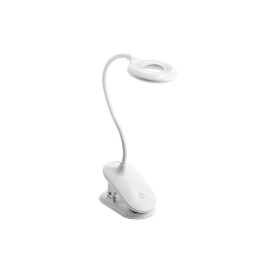 Stolna svjetiljka RINGO, 4W, 200lm. DC5V, 1A, 3000K-6000K, 3-CCT, bat.1200 mAh, Ra>80, zatamnjiv, bijeli