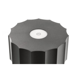 LED POLNILNA MIZNA SVETILKA AZELIA, 2.5 W, 200 lm, 5 V, 4000 K, 4000 mAh, ZATEMNILNA, ČRNO