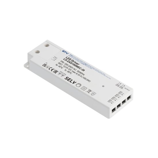 LED NAPAJANJE SLIM EASY CLICK 12V, 100W, ulaz 220-240VAC, IP20, dim.190x62x21 mm s mini pojačalom i kabelom