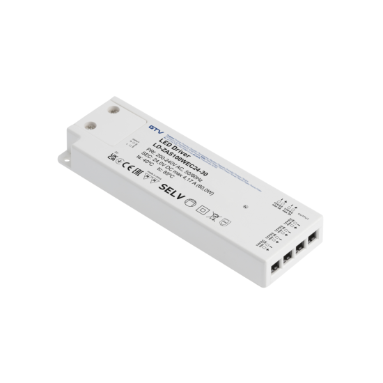 LED NAPAJALNIK TANEK EASY CLICK 24V,100W,input 220-240VAC,IP20,dim.190x62x21 mm Z MINI KONEKTORJEM IN KABEL