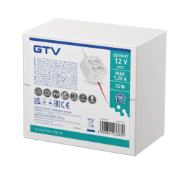 Kutija za LED napajanje 12V, 15W, ulaz 220-240VAC, IP20, dim. 50x50x25mm sa žicama od 200mm