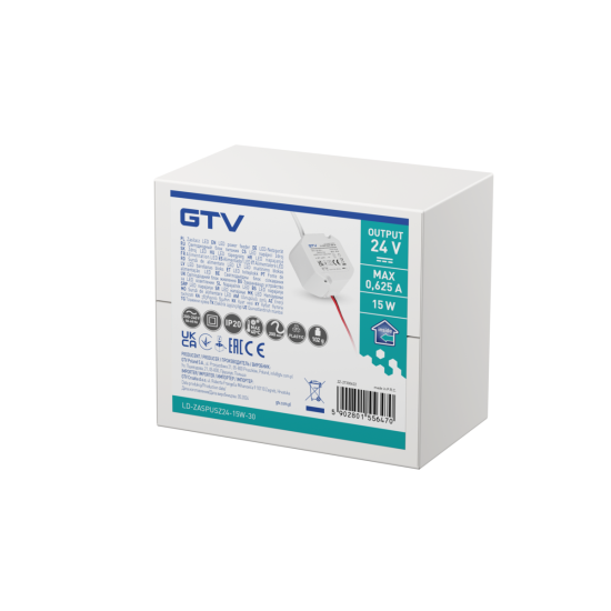 Kutija za LED napajanje 24V, 15W, ulaz 220-240VAC, IP20, dim. 50x50x25mm sa žicama od 200mm