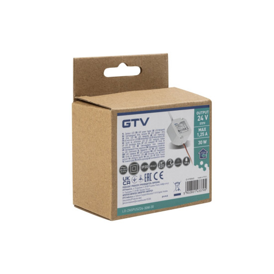 Može LED napajanje 24V, 30W, ulaz 220-240VAC, IP20, dim. 59x59x28 mm sa žicama od 200mm