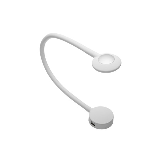 LED SVETILKA CHICAGO, 2.1 W, DC12V, 2xUSB-A, ZATEMNITVENO, 4000K, KABEL MINI KONEKTOR 1.5 m, BELA