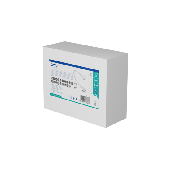 LED SVETILKA CHICAGO, 2.1 W, DC12V, 2xUSB-A, ZATEMNITVENO, 4000K, KABEL MINI KONEKTOR 1.5 m, BELA
