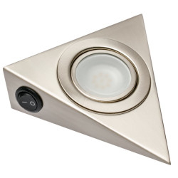 LED TRIKOTNA SVTILKA S STIKALOM , INOX, 12V, 1.8W, HLADNO BELA  , 2m KABEL IN MINI KONEKTOR MOŠKI