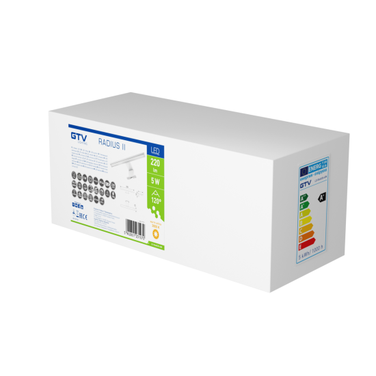 Radijus II led svjetiljka plastika s bumom 304mm, toplo bijela, 5W, 230V, IP44, kromirana ploča