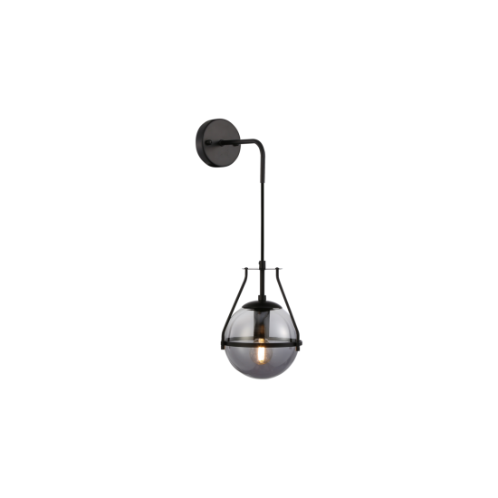 ZIDNA LUČ DROP 4, 7325, AC220-240V, 50/60Hz, 1*E27, max.40W, ČRNA