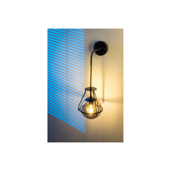ZIDNA LUČ DROP 4, 7325, AC220-240V, 50/60Hz, 1*E27, max.40W, ČRNA