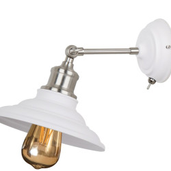 Zidna svjetiljka  LORET+ s prekidačem,8267,AC220-240V,50/60Hz,1*E27,max.40W,śr.20cm,pojedin.  bijela