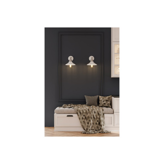 Zidna svjetiljka  LORET+ s prekidačem,8267,AC220-240V,50/60Hz,1*E27,max.40W,śr.20cm,pojedin.  bijela