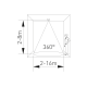 Mikrovalni senzor pokreta CM-12-P, max.1200W, AC220-240V, kontaktni kut 360*, domet 15m